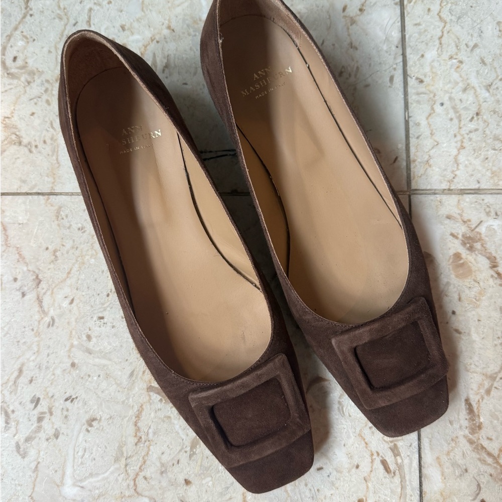 ANN MASHBURN Chocolate Suede Loafers